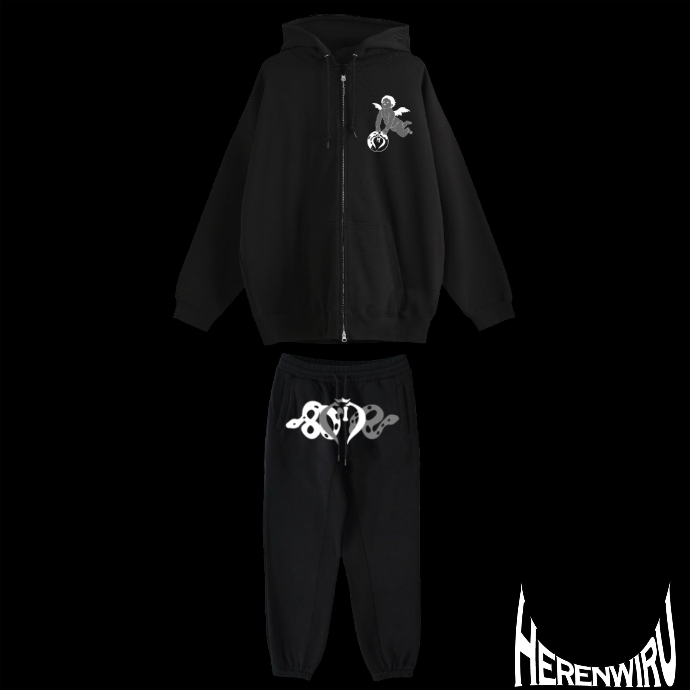 ANGEL&Moon Zip Black セットアップ – Herenwiru