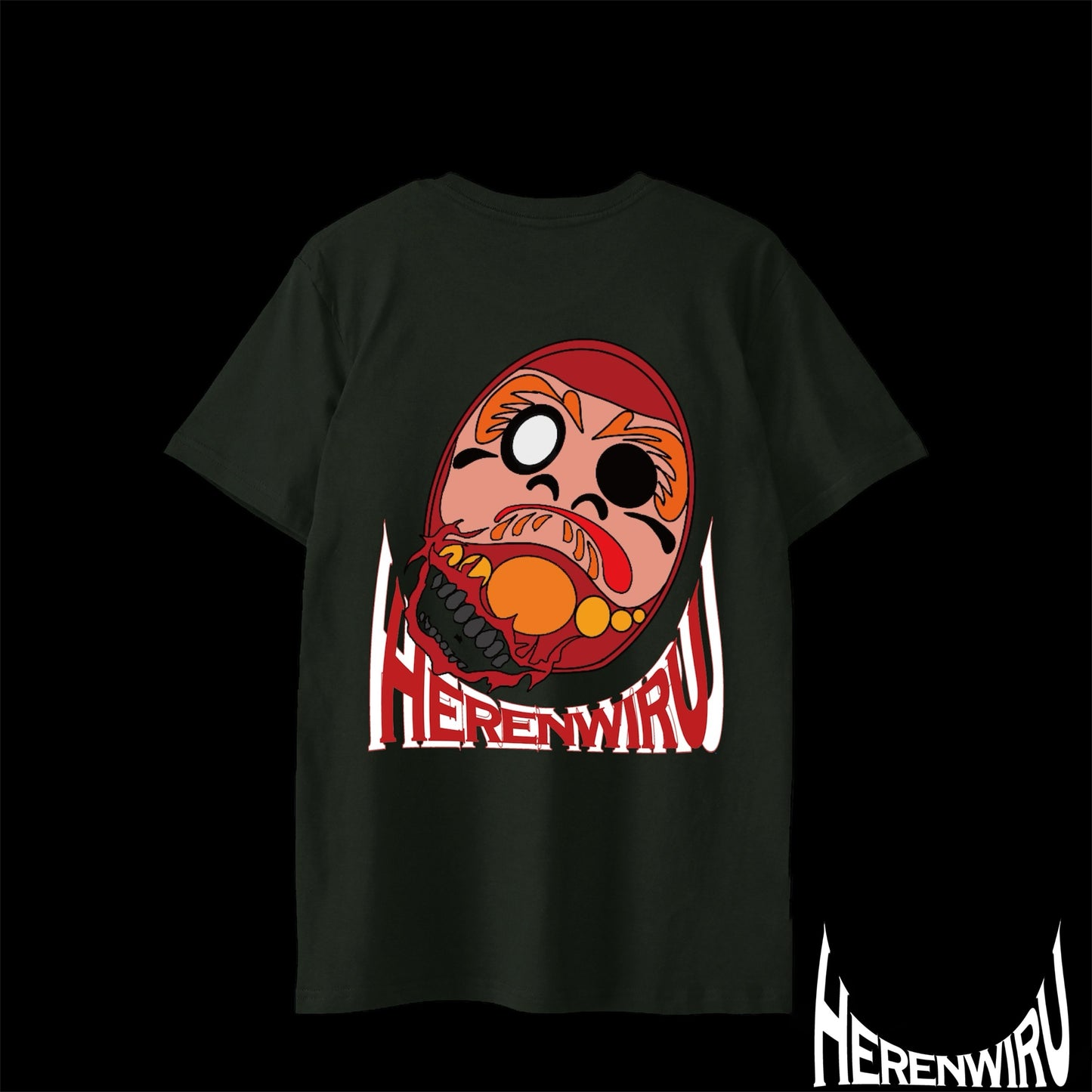 Daruma& lips Black T-shirt