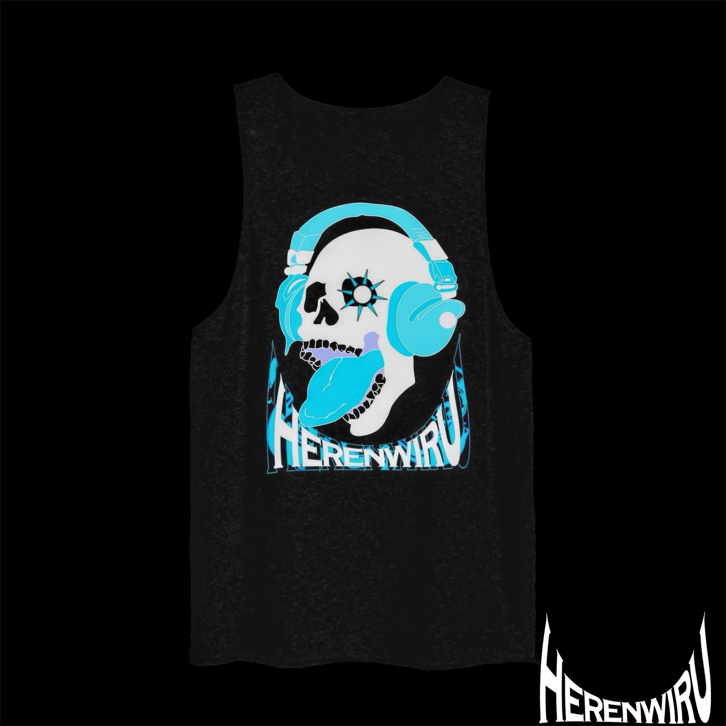 Skull&Headphones Tanktop BLACK